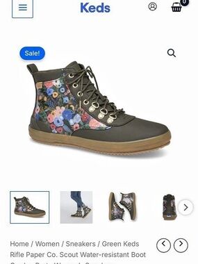 Keds Rifle Paper Co. Scout Water-Resistant Boot Garden Party Floral Ankle Boots